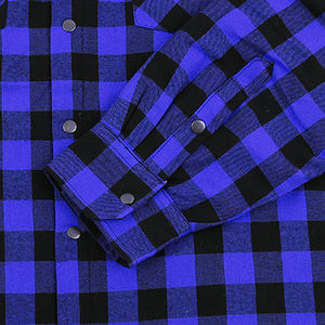 Camisa de Franela a Cuadros de Manga Larga con Botones, de Fibra de Bambú y Algodón, Color Personalizado, para Hombre, Transpirable, Informal, Color Oscuro - Product Image 3
