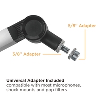 MDS06-2 Mic Boom Arm Microphone Boom Table Microphone Bras Stand Aluminium Mini Suspension Réglable Boom Ciseaux Mic Stand