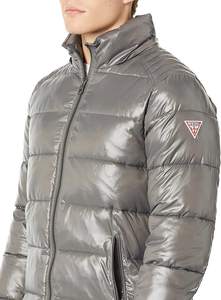 Veste d'hiver matelassée noire avec logo personnalisé pour hommes, vêtements d'extérieur en nylon enduit, caractéristiques chauffantes, taille plus, conception de bulles, capuche, utilisation en extérieur - Product Image 3