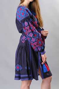 Vestido largo de estilo bohemio para mujer, ropa romántica y platilla, azul, bordado, Turquesa - Product Image 3
