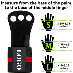 Eco-Friendly Custom 3 Holes Leather <b>Gymnastics</b> Hand Grip Manly Gym Exercise Weight Lifting - Product Image 6