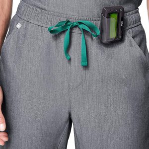 Nouveau pantalon de jogging droit en toile légère brodé pour homme, coupe droite, infroissable, style uniforme médical, personnalisable avec logo - Product Image 3