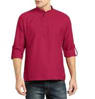 Kurta de coton traditionnel pour hommes, avec de nombreux boutons brillants, 3 poches de poitrine de Style séduisant