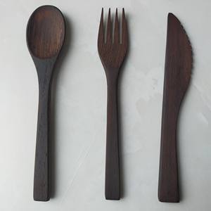 Ensemble de vaisselle en bois de noix de coco naturelle écologique FOURNISSEUR durable du VIETNAM-Comprend une cuillère couteau fourchette - Product Image 3