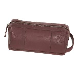 Bolsa de maquillaje de cuero PU con cierre de cremallera y logotipo personalizado, bolso de viaje, Color marrón - Product Image 1