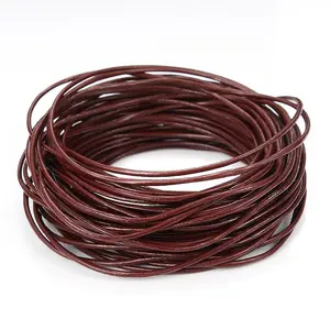 High Quality Round Leather Cord flat leather cord Braided Rope String For Bracelet Bangle jewelry wire 1mm 2mm 3mm