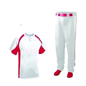 Ensemble de maillot et pantalon de baseball pour hommes, design personnalisé, col en V, uniforme d'équipe, taille plus, séchage rapide, antibactérien, 100% polyester - Product Image 1