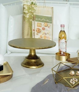 High quality golden Metal <b>Stand</b> Food Server Display Plate for home and restaurants - Product Image 2
