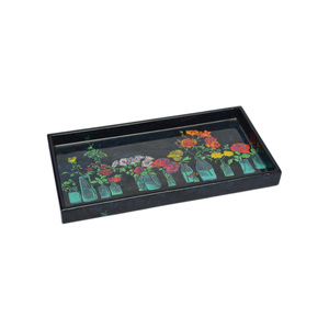 <strong>High</strong> <strong>Quality</strong> <strong>Printed</strong> Clear Enamel Finishing Design <strong>Serving</strong> <strong>Tray</strong> With Complete Wooden Material Food <strong>Serving</strong> <strong>Tray</strong> - Product Image 1