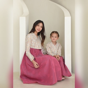 Stile coreano/Hanbok da donna/motivo floreale/fusione/maniche lunghe/scollo a v - Product Image 3