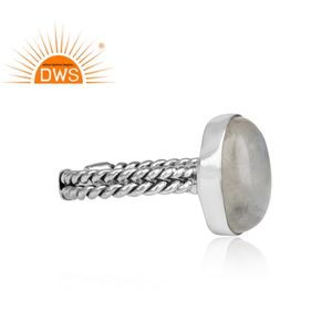 Anillo ajustable de piedras preciosas de piedra de luna de arcoíris Natural de Plata de Ley 925 oxidada, joyería para mujer, regalo para ella - Product Image 4