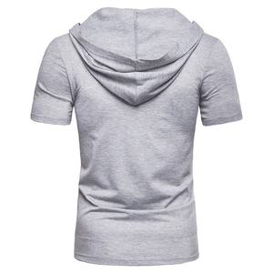 Mens Hooded T เสื้อ Hip Hop T เสื้อแขนสั้น Hooded Hoodies Tees โดย EVERGLOW - Product Image 2