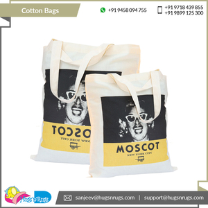 Mayorista indio de buena calidad Diseño llamativo Forma rectangular OEM Marca personalizada 100% Bolsas de algodón... - Product Image 5