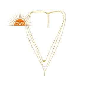 Collar con colgante de Triple cadena para mujer, de plata de ley, piedra de luna arcoíris Natural, fabricante de joyería - Product Image 1