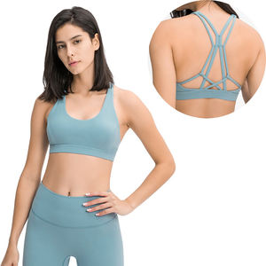 Soutien-gorge de sport pour entraînement fitness taille haute avec logo personnalisé pour femmes soutien-gorge de yoga léger grande taille en matériau souple respirant - Product Image 1