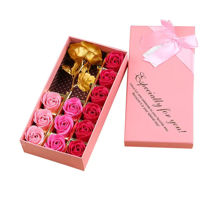 Christmas Business Gifts Creative Activity Points Redemption Welfare Gifts 24K Gold Foil Rose Soap Flower