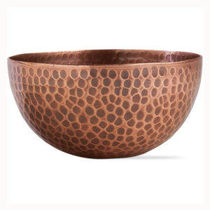 ชามโลหะดีไซน์ทำมือเคลือบทองแดง สำหรับใช้ในบ้านและโรงแรม ภาชนะเสิร์ฟอาหารค่ำสุดหรู ชามเสิร์ฟซุป ชามใส่ผลไม้และผลไม้อบแห้ง - Product Image 1