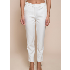 Pantalones de vestir italianos SM de la mejor calidad, con cintura alta, bolsillo francés, corte regular, modelo liso con cierre de botón, para el día a día. - Product Image 1