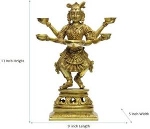 Laiton Lady Diya Handicraft Art indien décoratif traditionnel pour la maison Temple et cadeaux - Product Image 4