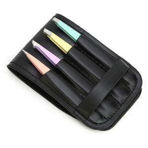 Eyebrow Tweezers Set with Faux Leather Case/ Tweezers for Plucking Eyebrows / Professional Eyebrow Tweezers - Product Image 5