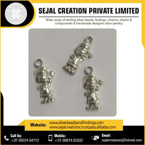 Mejor precio personalizado 925 encantos de plata esterlina lindo a granel elegante bisel ajuste incrustaciones a granel - Product Image 6