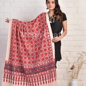 Kutch เสื้อฮู้ดผ้าฝ้ายพิมพ์ลาย,Ajrakh Dupatta - Natural Dye สำหรับ Salwar Suit - Cotton Dupatta - Product Image 4