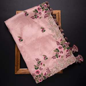 Sari de Secuencia Rangoli Muy Bonito y Elegante, Traje con Trabajo de Secuencia en Georgette con Blusa Pesada de MEETALI CREATION - Product Image 5