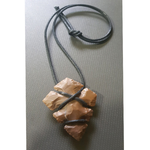 Agate Jasper Arrowhead Rough Pendant Handmade Healing Necklace From India - Product Image 1