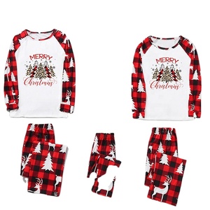 Hot sale in stock 2021 long sleeve <b>christmas</b> <b>pajamas</b> sleepwear parent-child suit - Product Image 1