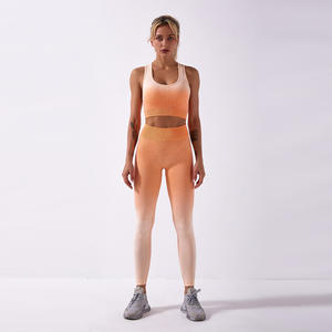 Leggings d'entraînement de gymnastique en nylon et élasthanne de haute qualité pour femmes ensemble de vêtements de Fitness personnalisés sans couture conception de Yoga motif solide - Product Image 6