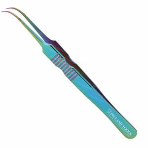 Stz — pincettes à pointe incurvée pour faux cils, couleur arc-en-ciel, pour Extension de cils, étiquette privée, nouvel arrivage - Product Image 1