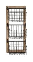 Panier de rangement rectangulaire multifonctionnel en fil de fer, style ferme moderne, résistant à la rouille, écologique, avec poignées