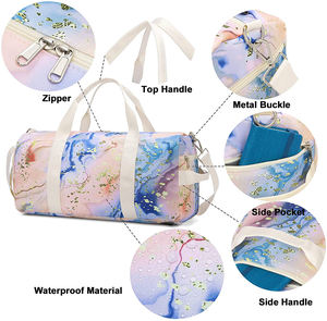 Sac de sport de voyage en velours côtelé personnalisé sublimé en polyester 600D avec fermeture éclair pour les yogis unisexes Sac multifonctionnel - Product Image 6