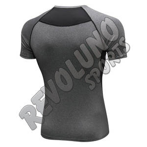 T-shirt de compression personnalisé avec logo, vêtements de sport pour hommes, respirant, pour musculation, fournisseur de t-shirts d'entraînement respirants, rashguard - Product Image 2