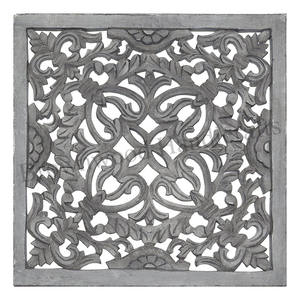 Exportador indio de confianza de color gris antiguo, panel decorativo de pared de MDF tallado a mano de forma cuadrada para una elegancia atemporal - Product Image 1