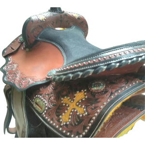 VENDRE Nouvelle selle en cuir intégrée à la croix occidentale avec outillage complet et sculpture EN dollar 65 taille 14 15 16 17 18 - Product Image 2