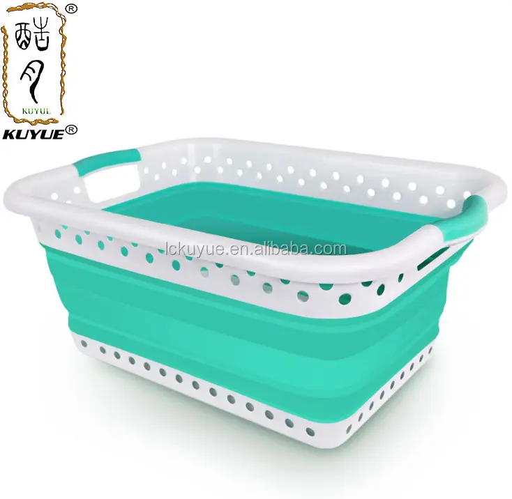 KUYUE Panier à Linge en Silicone, Panier Pliable, Organisateur de Jouets Boîte de Rangement Pliable en Plastique Logo Personnalisé Sac Opp Pliant