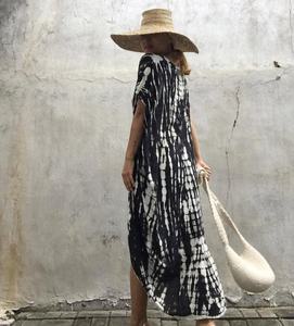 Verano Boho vestido de tinte de corbata de las mujeres vestir rayón Batik de las mujeres, Vestido de playa, - Product Image 4