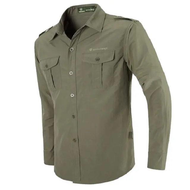 Venta al por mayor de marca casual nuevo modelo al por mayor para hombre al por mayor al aire libre desmontable manga secado rápido camisa Casual UV a prueba de carga camisas