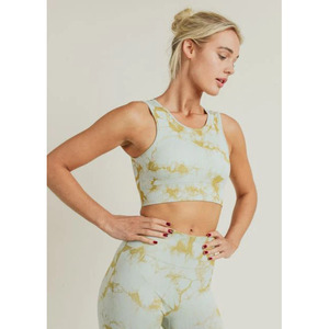 เสื้อชั้นในเล่นกีฬา,แบบไร้รอยต่อมัดย้อมมีรูสีเขียว - Product Image 4