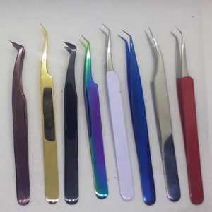 Pinzas para pestañas de acero inoxidable con etiqueta privada empaquetada en caja personalizada Agarre cómodo con punta de fibra puntiaguda para pestañas de volumen - Product Image 4