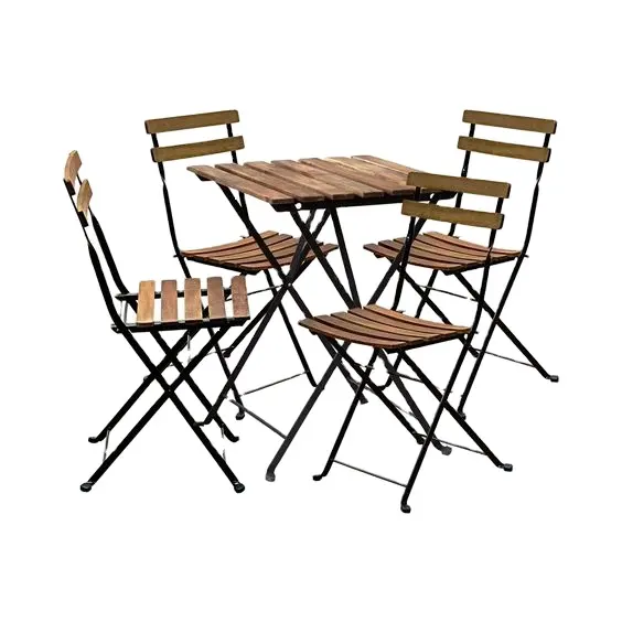 Table et chaises de bistrot en parure de café, ensemble de meubles d'extérieur avec cadre en fer du VietNam, vente en gros