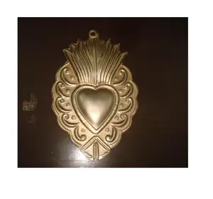 Metall Sacred Heart Milagro Ex Voto Silber