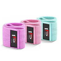 Lot de 3 bandes de résistance pour fessiers, en coton/polyester de haute qualité, avec logo personnalisé, pour exercices de stretching et de renforcement des hanches