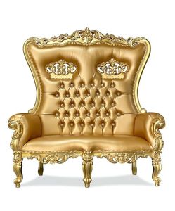 Carved <b>Gold</b> Midcentury Ball Chair Luxury Fabric Living Room Furniture - Product Image 2