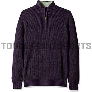 Pull en coton 100% tricoté à la main, col rond uni gris, pour homme, hiver/printemps, logo personnalisé en usine - Product Image 2