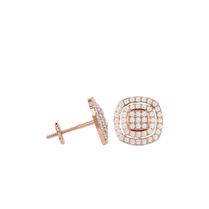 ต่างหูทองคำ 10K ประดับเพชรธรรมชาติทรงกลมแบบคลัสเตอร์ |   ต่างหูแบบเกลียว 0.45 TCW สี GH ความใส I |   ของขวัญเครื่องประดับชั้นดี - Product Image 6