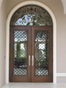 Portes d'entrée en métal de sécurité en fer forgé rustique <span class=keywords><strong>double</strong></span> extérieur - Product Image 4