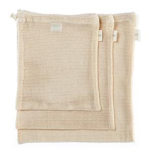 Precio de fábrica ecológico 100% malla de algodón bolsa con cordón organizador de supermercado para frutas y verduras para compras de comestibles - Product Image 1