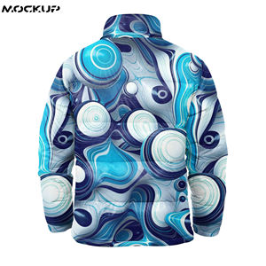 High Quality <b>Men's</b> Stand Collar Puffer Jacket Customized New Design Windproof and Top Sale Coated Processing - Product Image 2